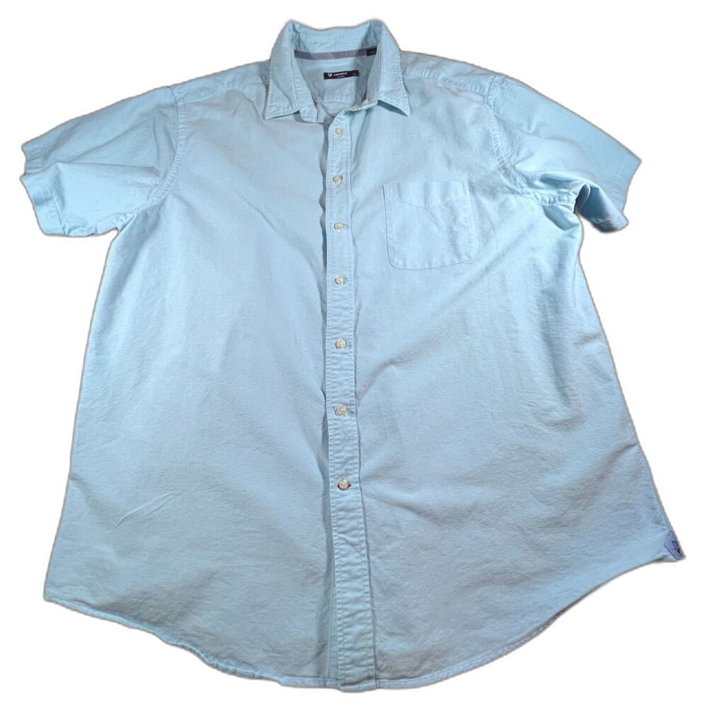 Men Cremieux Classic SS Button Up Shirt Light Blue 3XT
